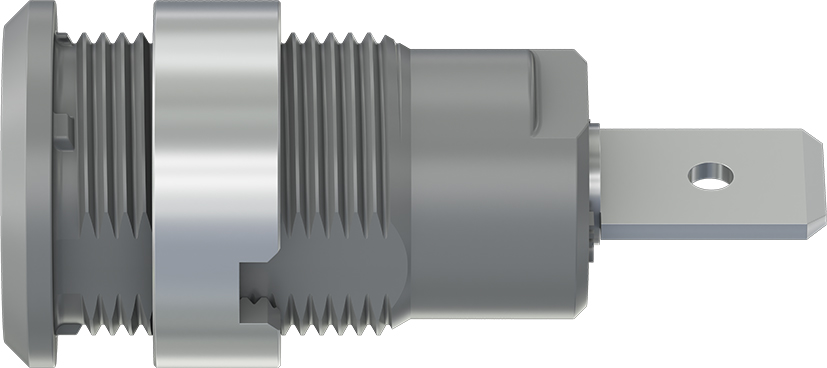4 mm safety socket gray - SLB4-F6,3/N-X gray
