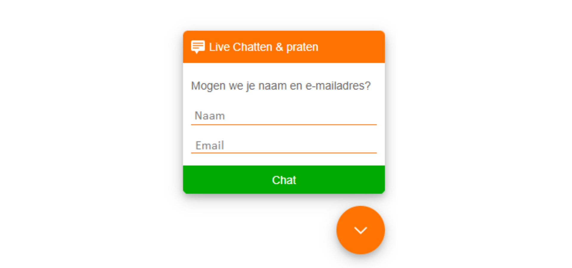 Live chat op de website