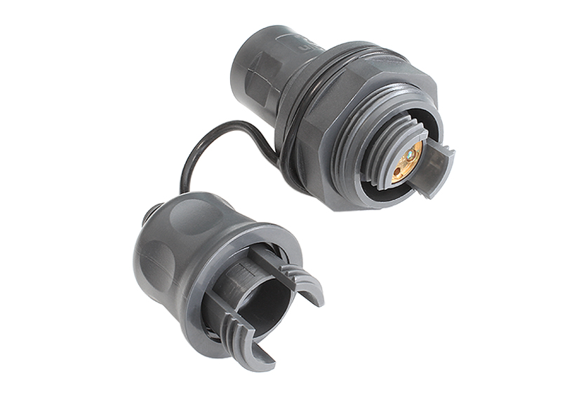 4 Channel Jam Nut Bulkhead Connector with Cable Retention