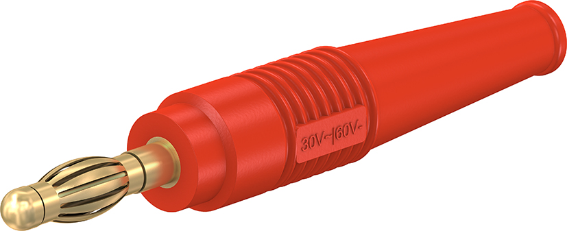 4 mm in-line plug red - L-41/A red