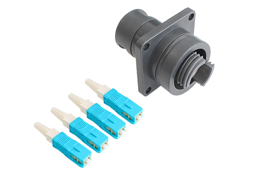 4 Channel Flange Mount to SC Connector Cable Assembly