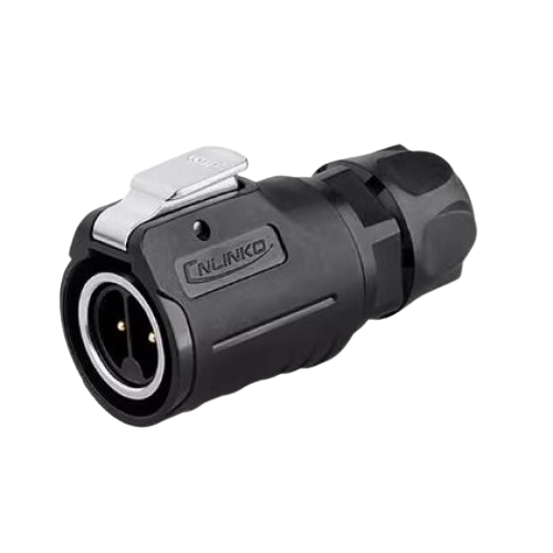 LP16 2pin male plug Quick lock IP67 plastic+metal