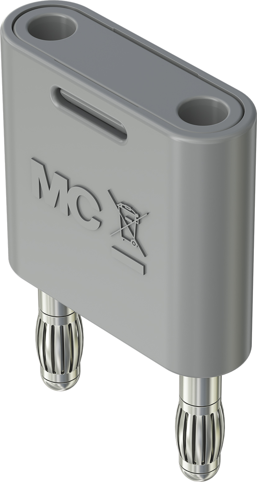 4mm insulated connecting plug grey - KS2-4N-19 grey