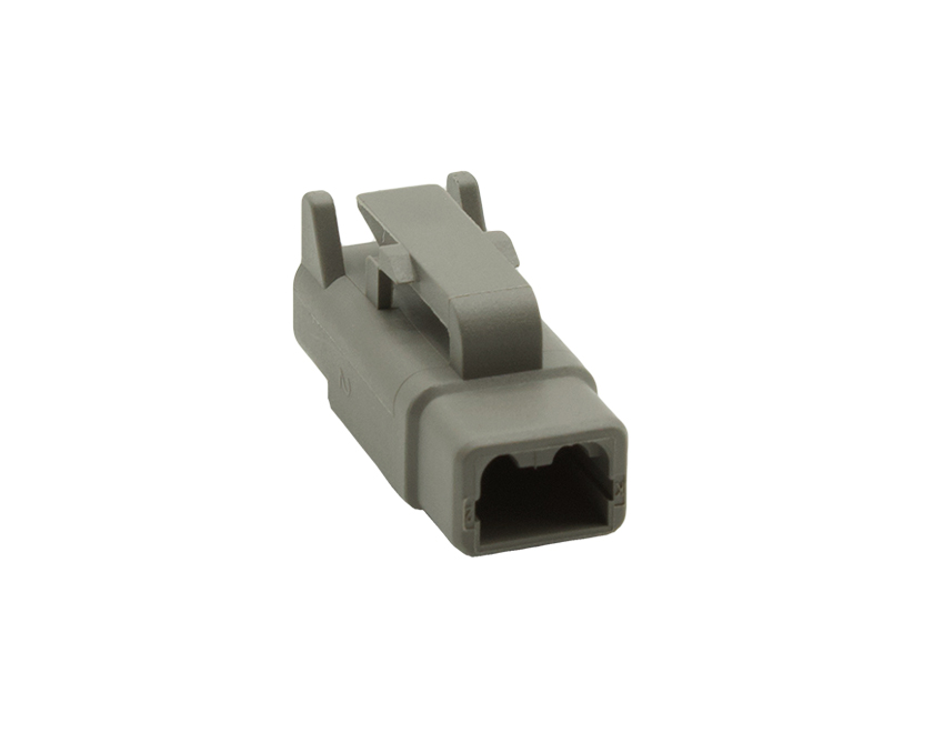 2 Contacts Male Miniature Rectangular Grey Connector