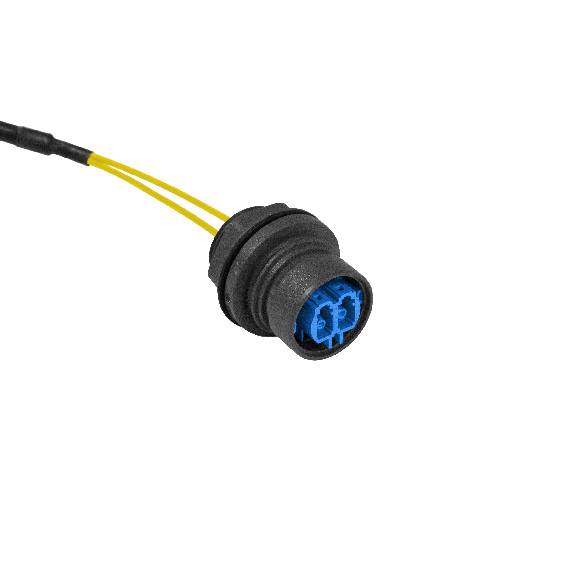 01 M, OS1 Single Mode, Cabled, Rear panel mount fiber connector